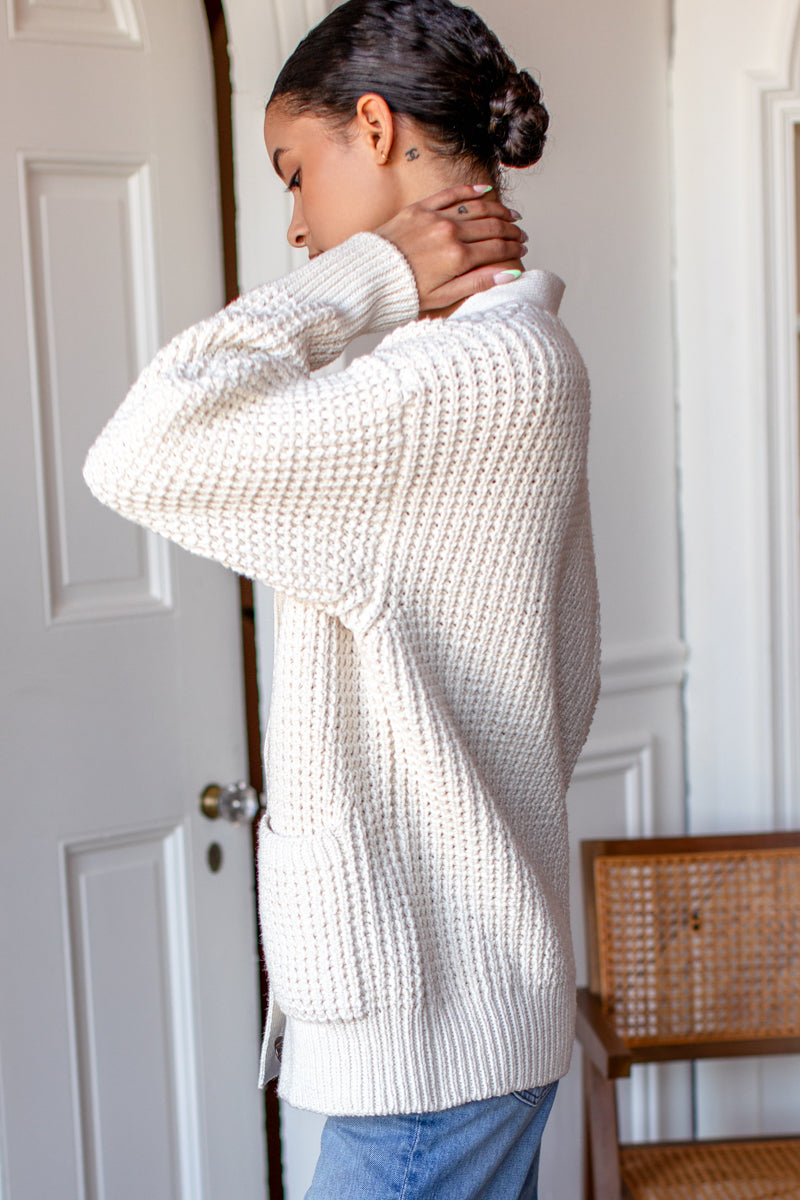 Cozy Cotton Cardigan - Ivory Tanguis