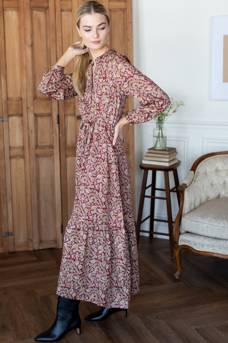 Frances 3 Dress - Vintage Chestnut Paisley