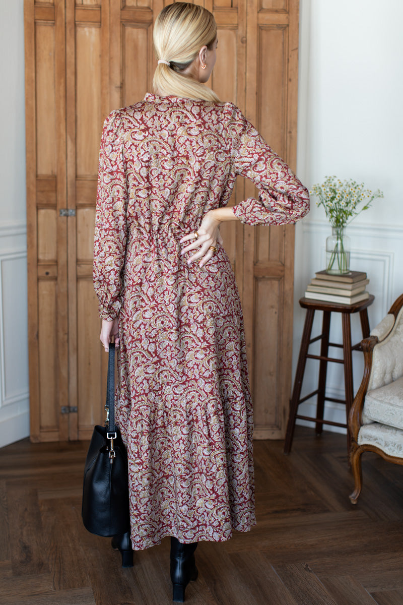Frances 3 Dress - Vintage Chestnut Paisley