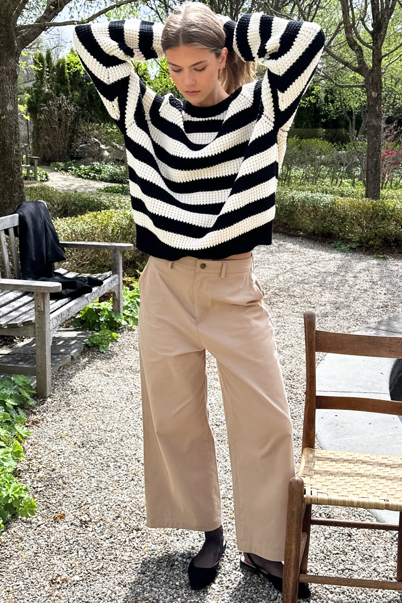 Ryan Heavy Sweater - Wide Stripe Black Organic