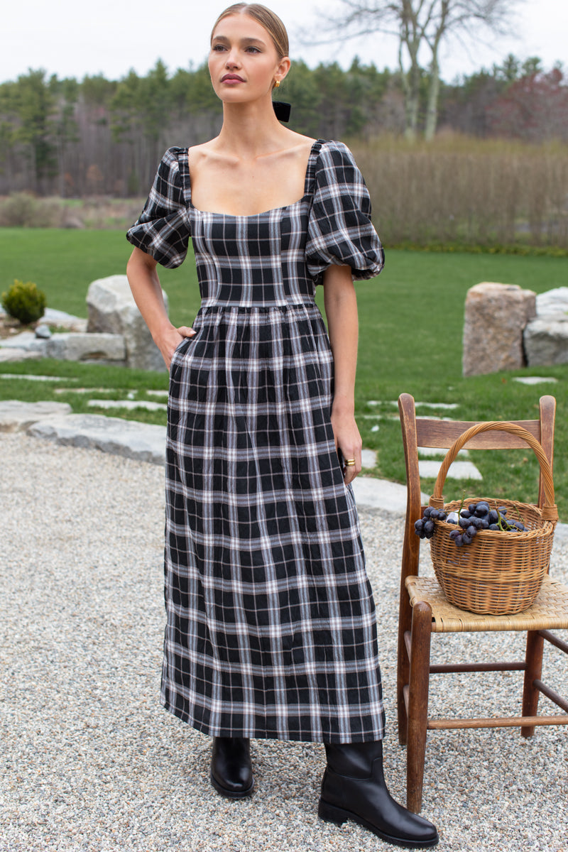Sylvian Dress - Sylvian Plaid Dark