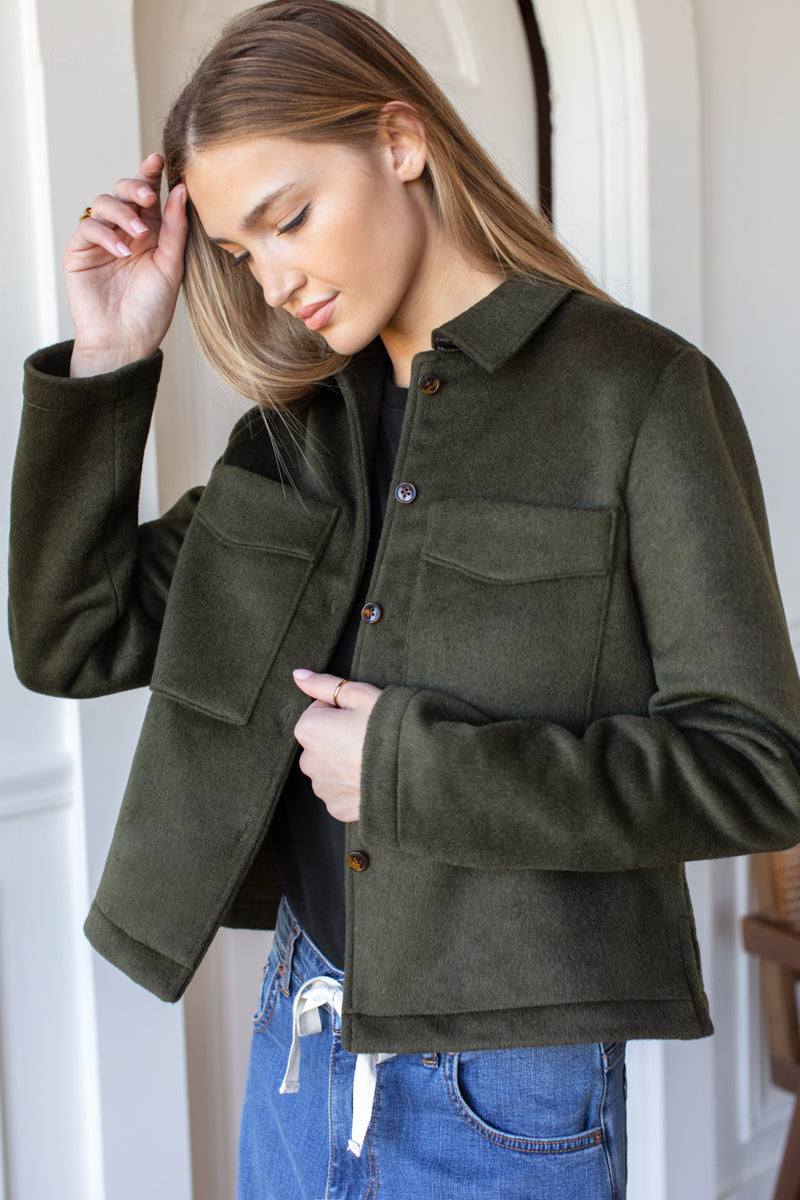 Atelier Pocket Jacket - Army Green Wool