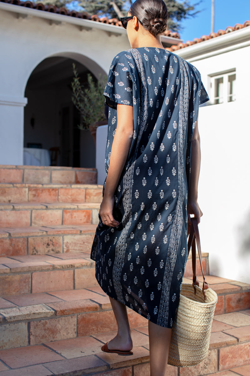 Francina Caftan - Marguerite Blue 2 Organic