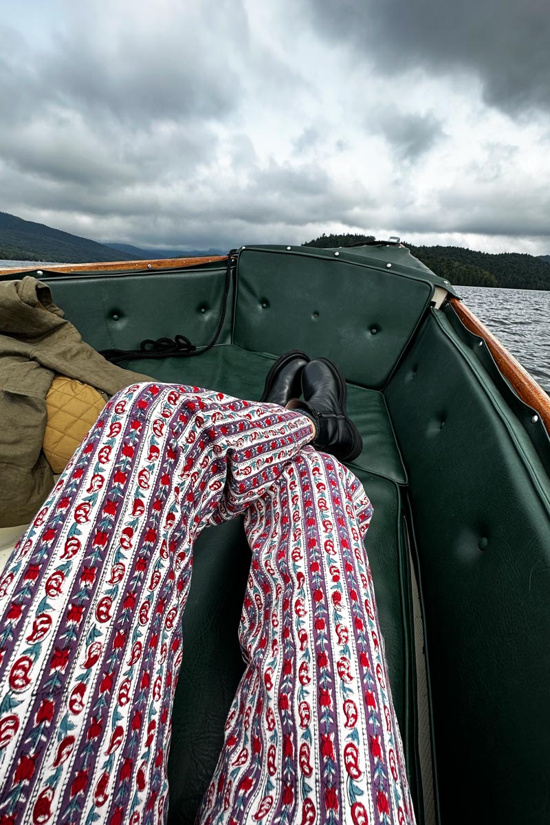 Everyday Pant - Vintage Floral Stripe Organic