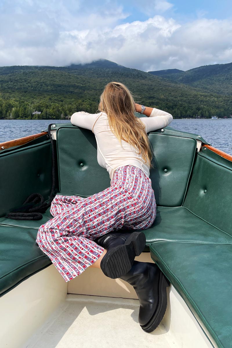 Everyday Pant - Vintage Floral Stripe Organic