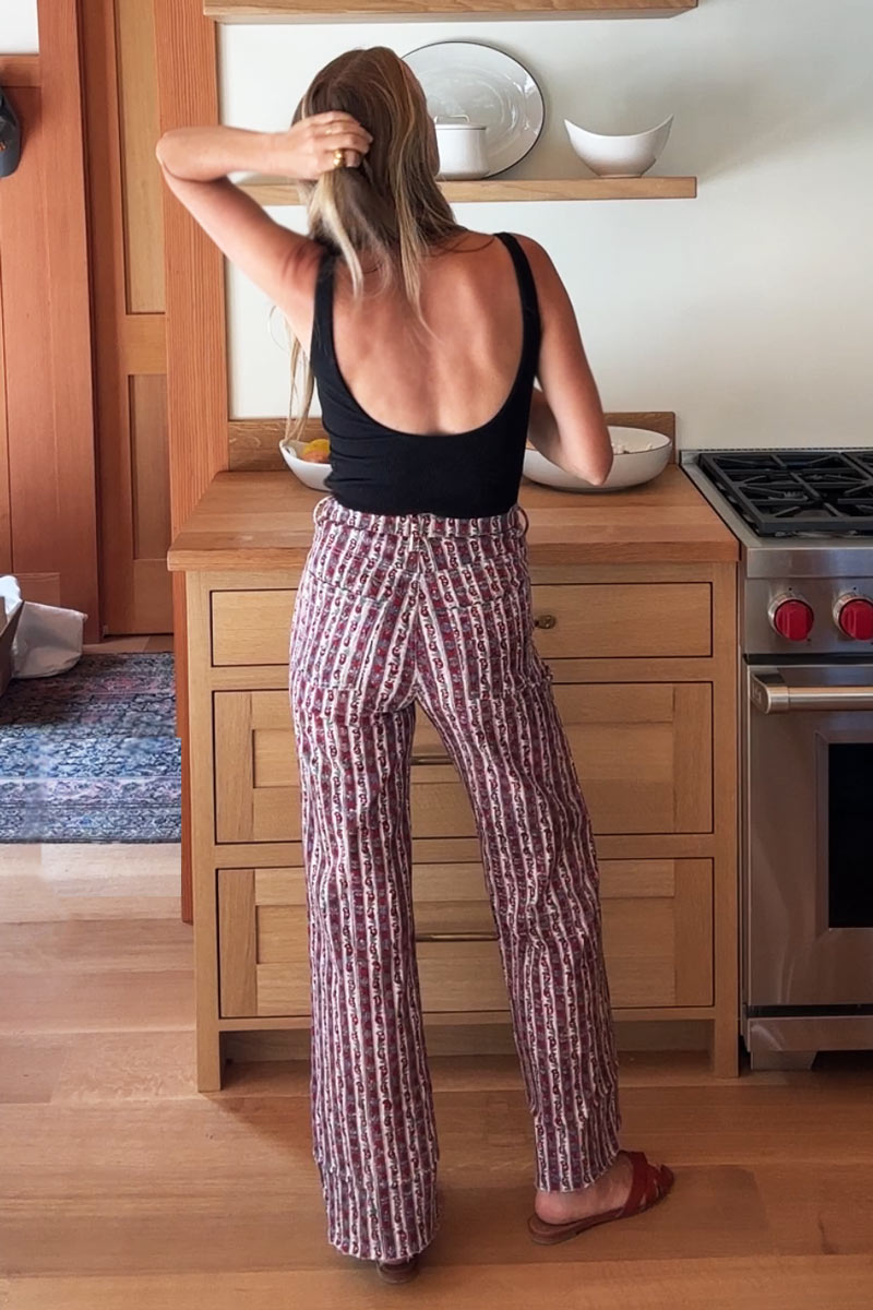 Everyday Pant - Vintage Floral Stripe Organic