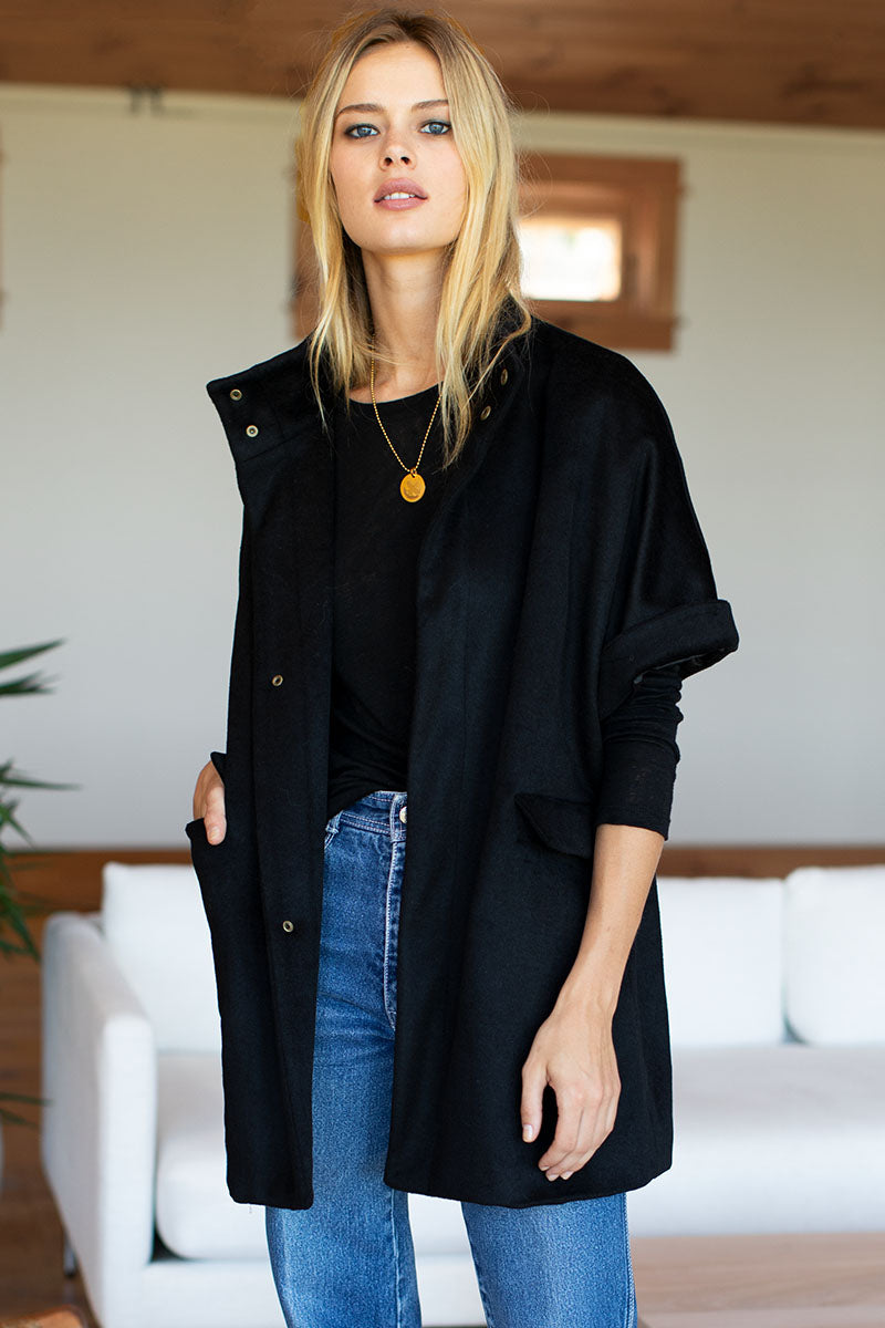Layering Jacket - Black Wool Cashmere