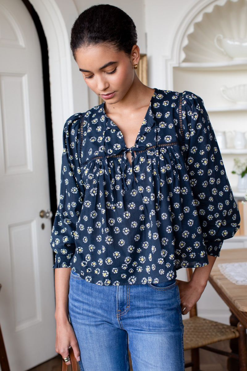 Isla Longsleeve Top 2 - Maritime Daisy Organic