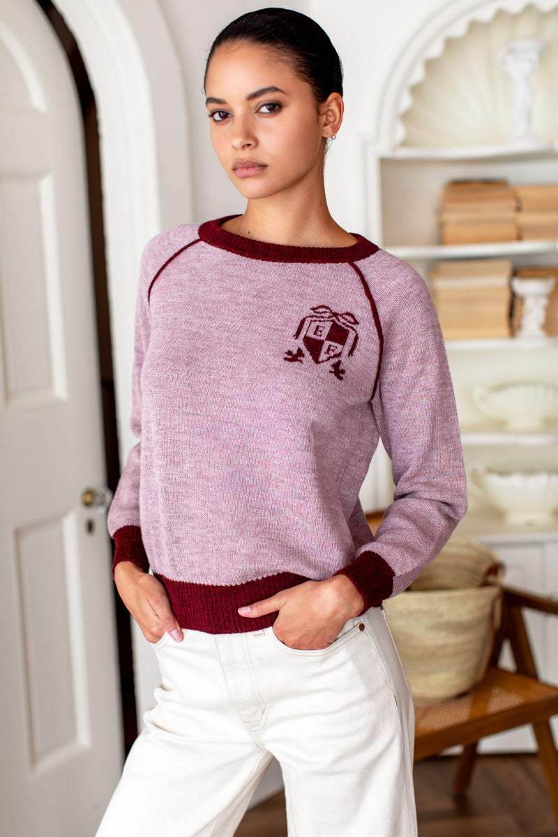 Emerson Sweater - EF Crest Lilac + Merlot Alpaca