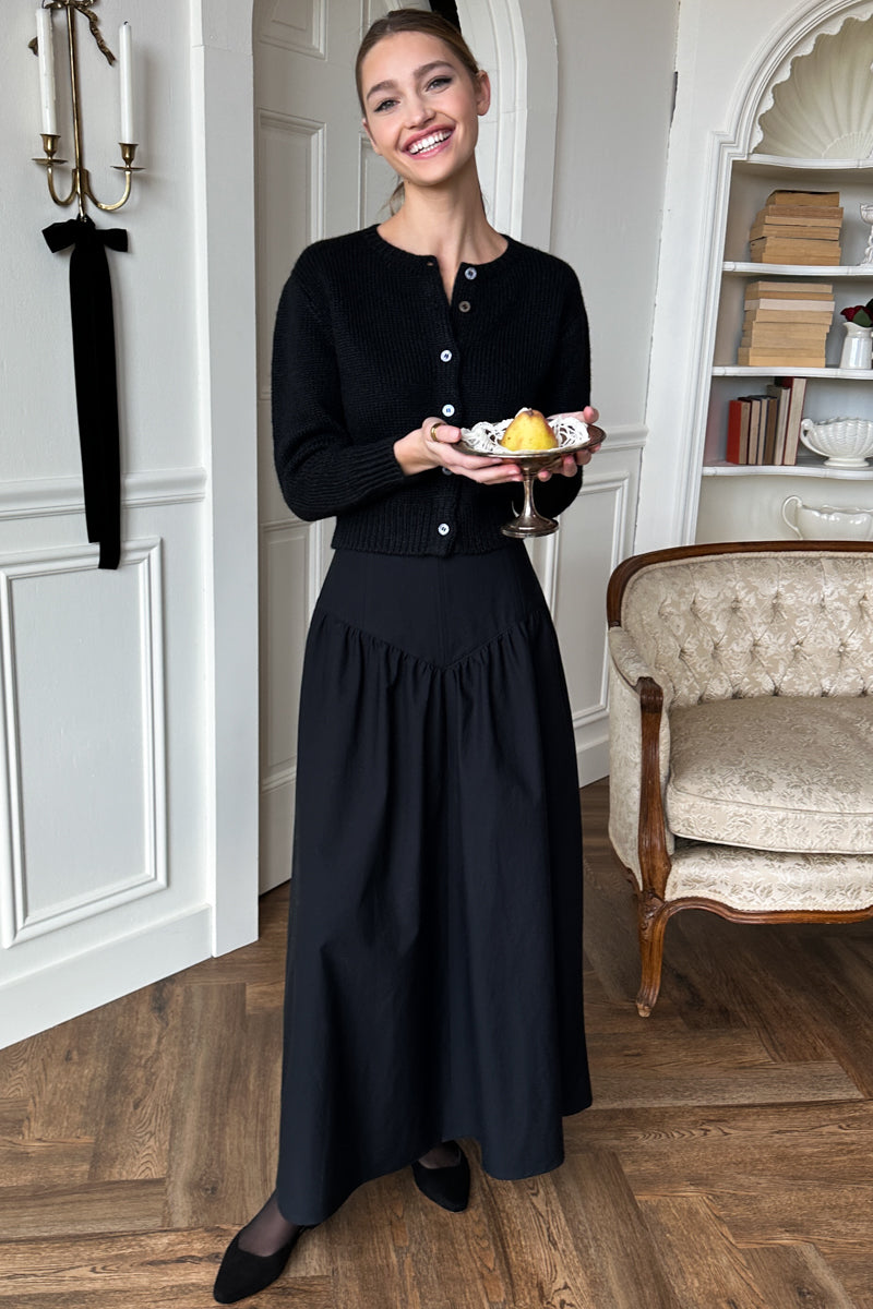 A Line Maxi Skirt - Black Swan