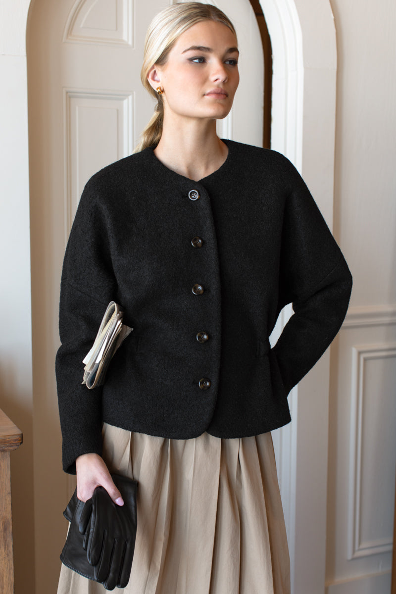 Atelier Cinch Jacket - Black Boucle