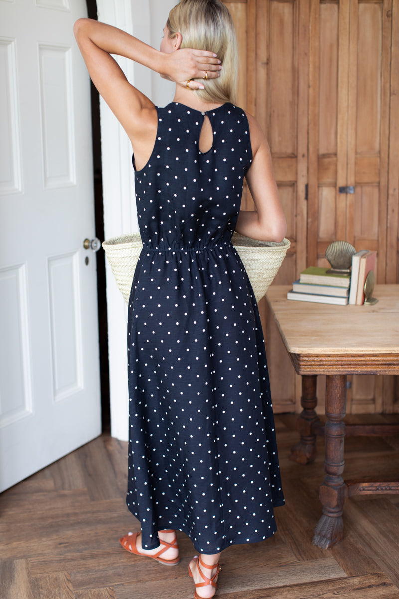 Atelier Sundress - Small Dots Tuxedo + Ivory