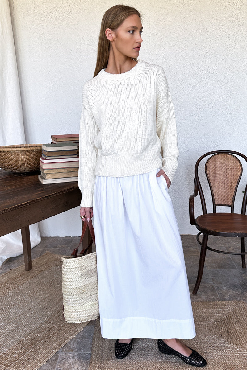 Wide Hem Skirt - Cloud White