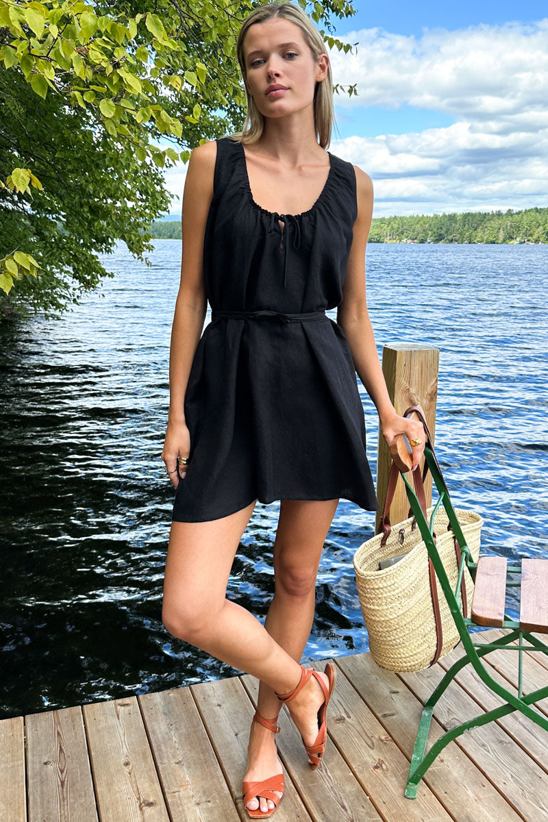 Atelier Scoop Dress - Black Beauty Linen