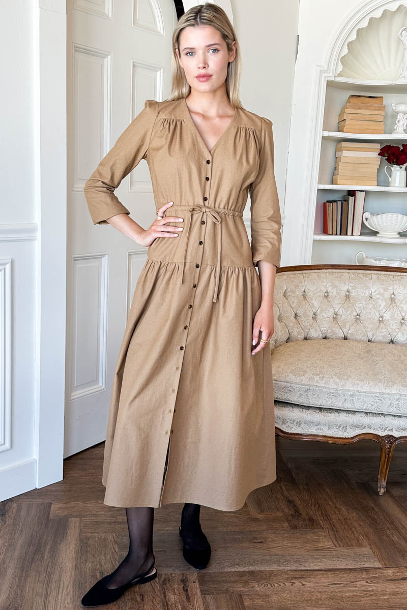 Day Tier Dress - Umber Slubby Cotton