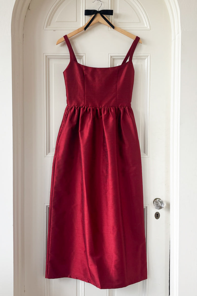 Jour Maxi Dress - Rouge Shantung