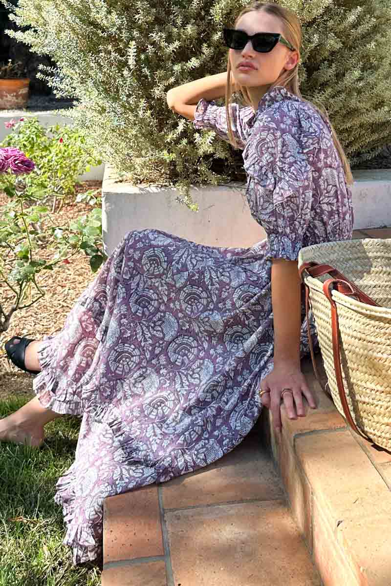 Lawn Dress - Cassis Orchid Organic