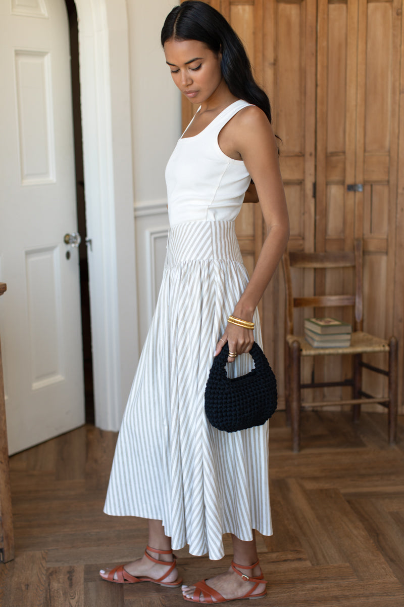 Elina Skirt - Almond Stripe