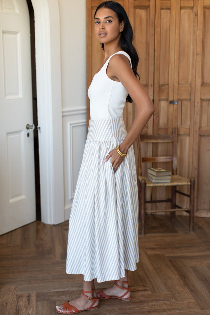 Elina Skirt - Almond Stripe