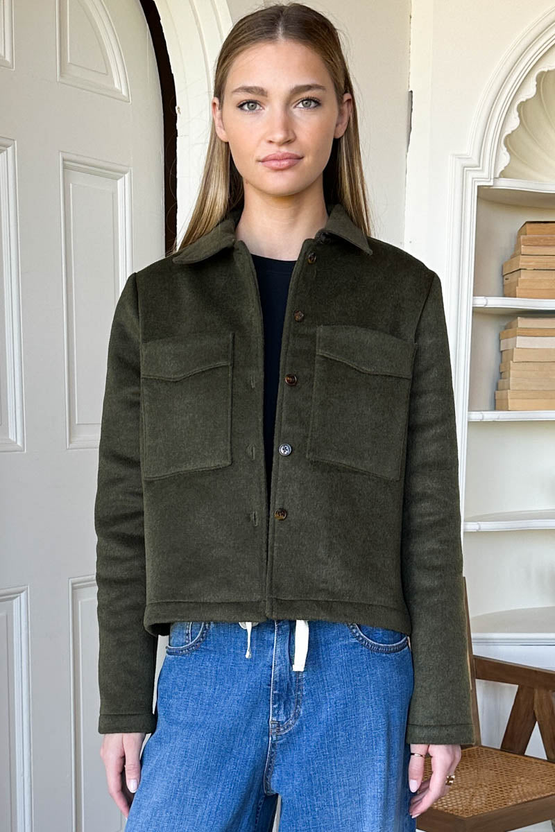 Atelier Pocket Jacket - Army Green Wool