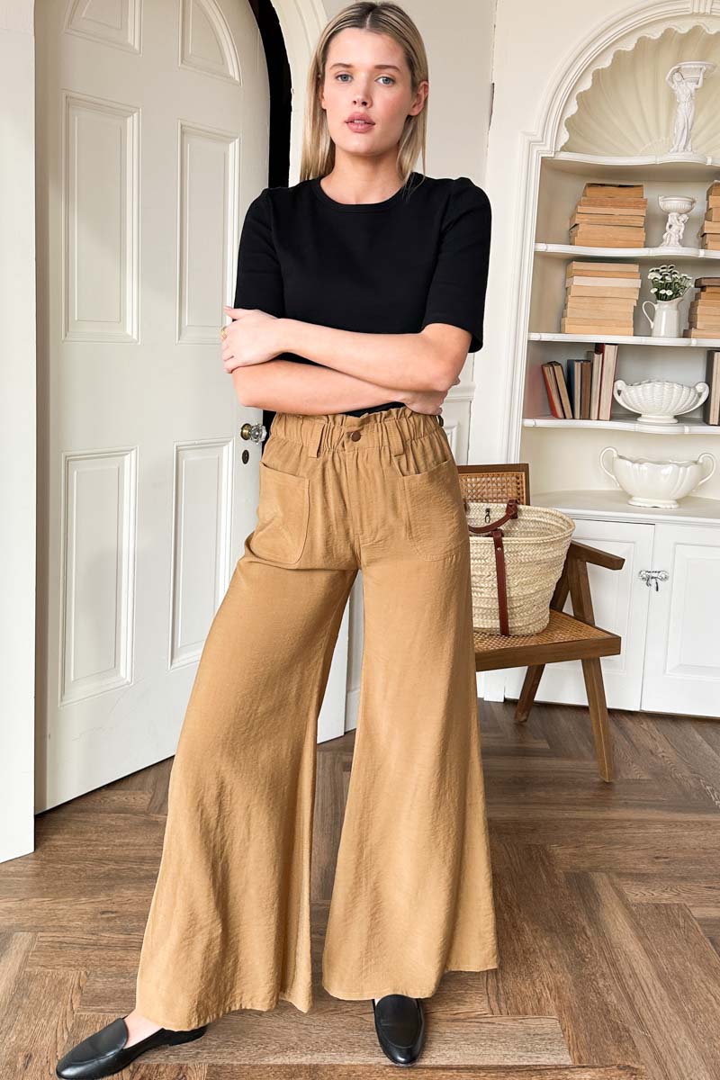 Tulip Wide Leg Pant - Camel