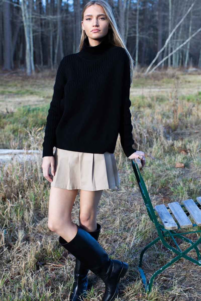 Soft Pleated Mini Skirt - Nomad Organic