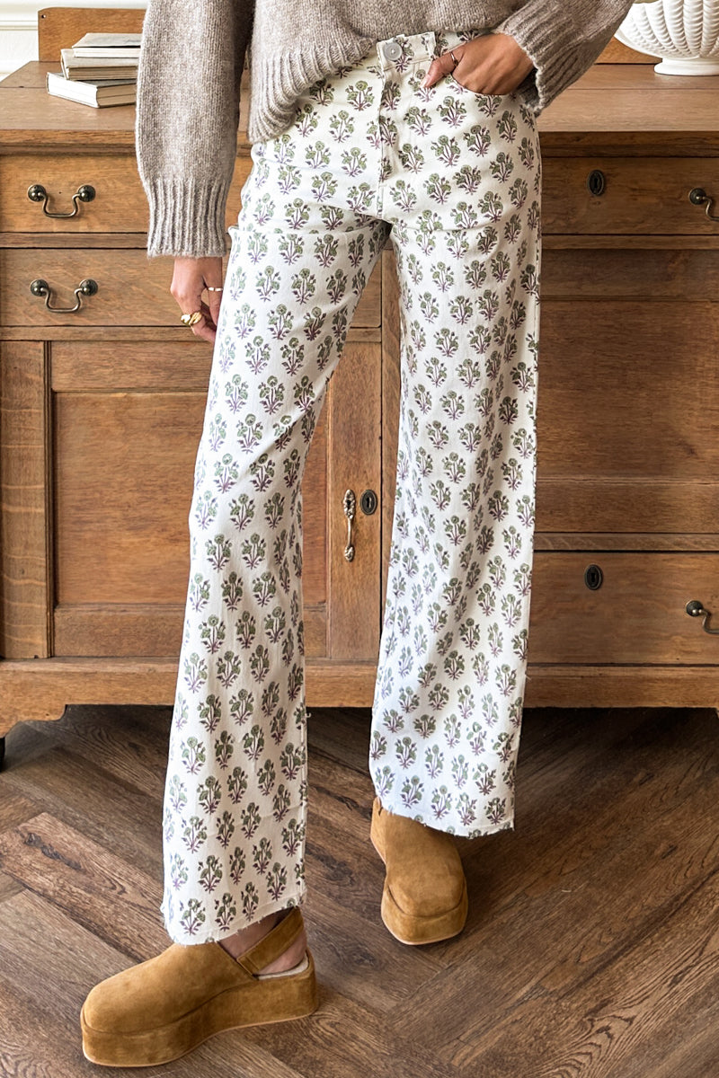 Everyday Pant - Library Flowers Parchment