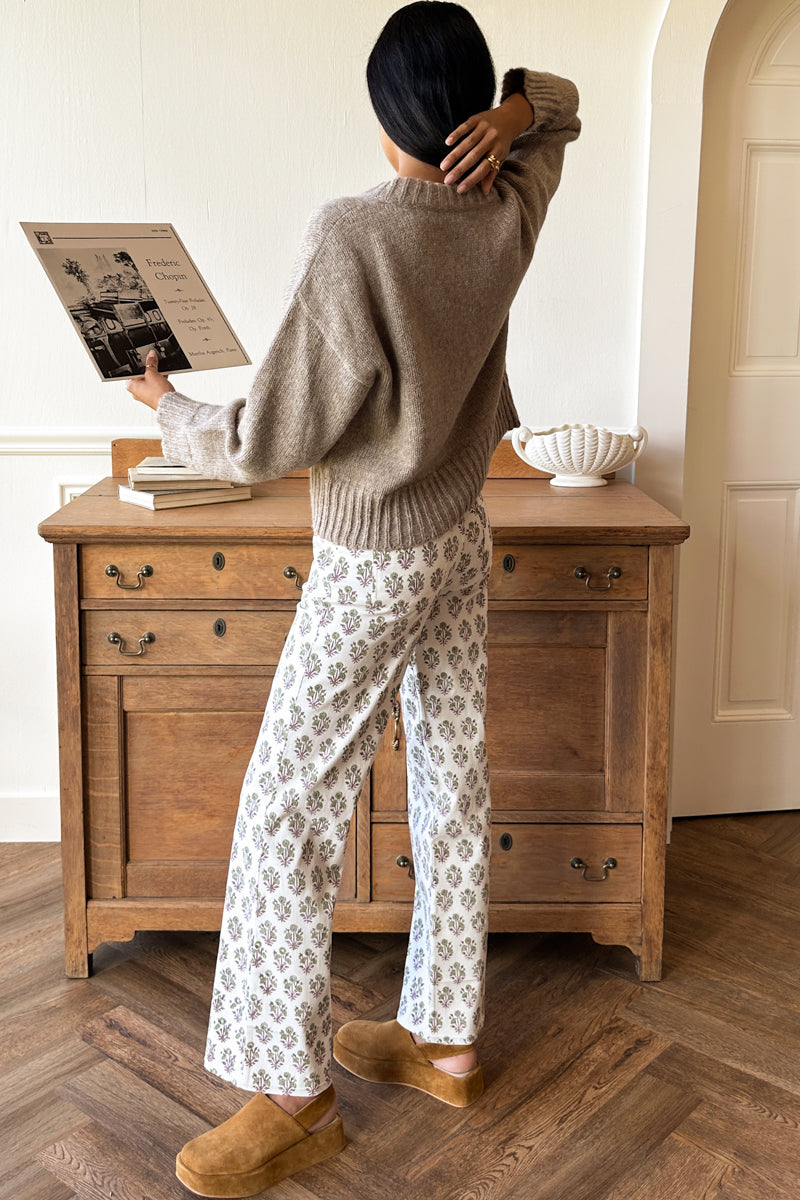 Everyday Pant - Library Flowers Parchment