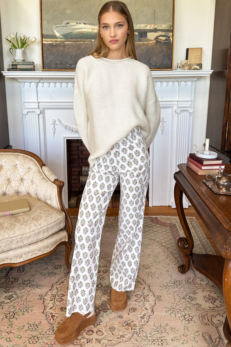 Everyday Pant - Library Flowers Parchment
