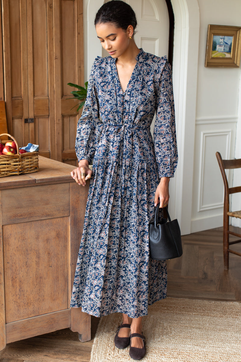Frances 4 Basque Dress - Artisan Flower Vines Organic