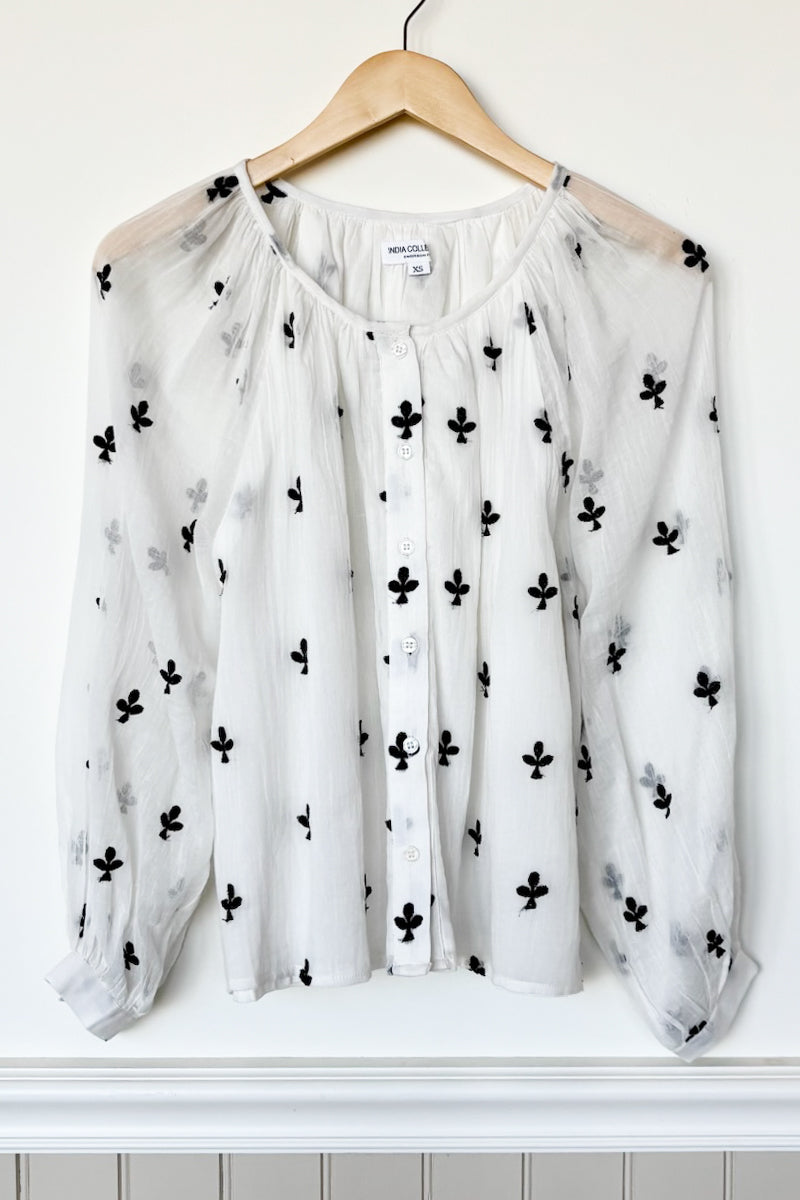 Frances Blouse - Embroidered Clover