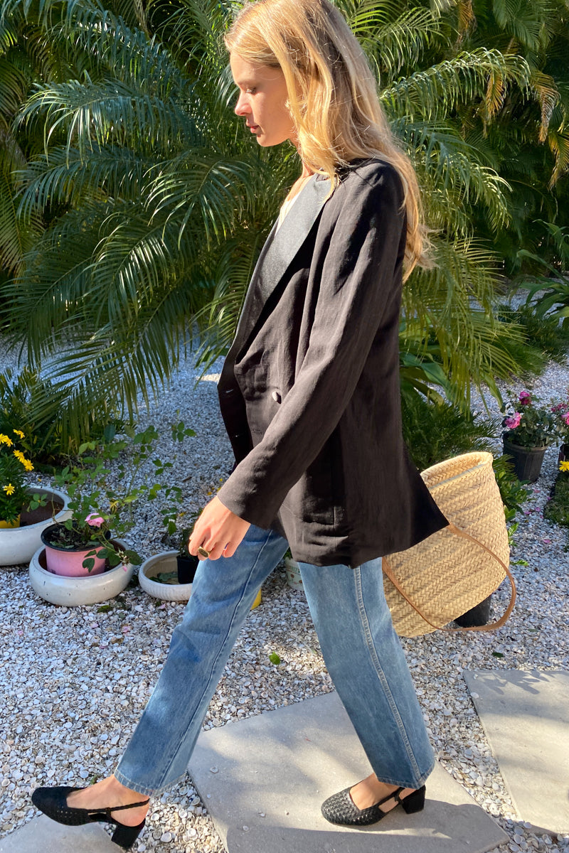 Frankie Walking Slingback - Jet Black