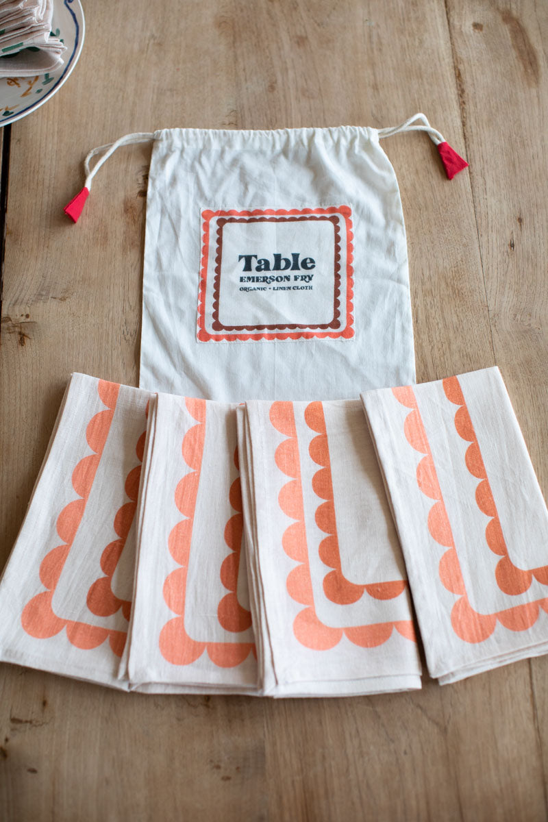 Fete Linen Napkin - Terra + Peach