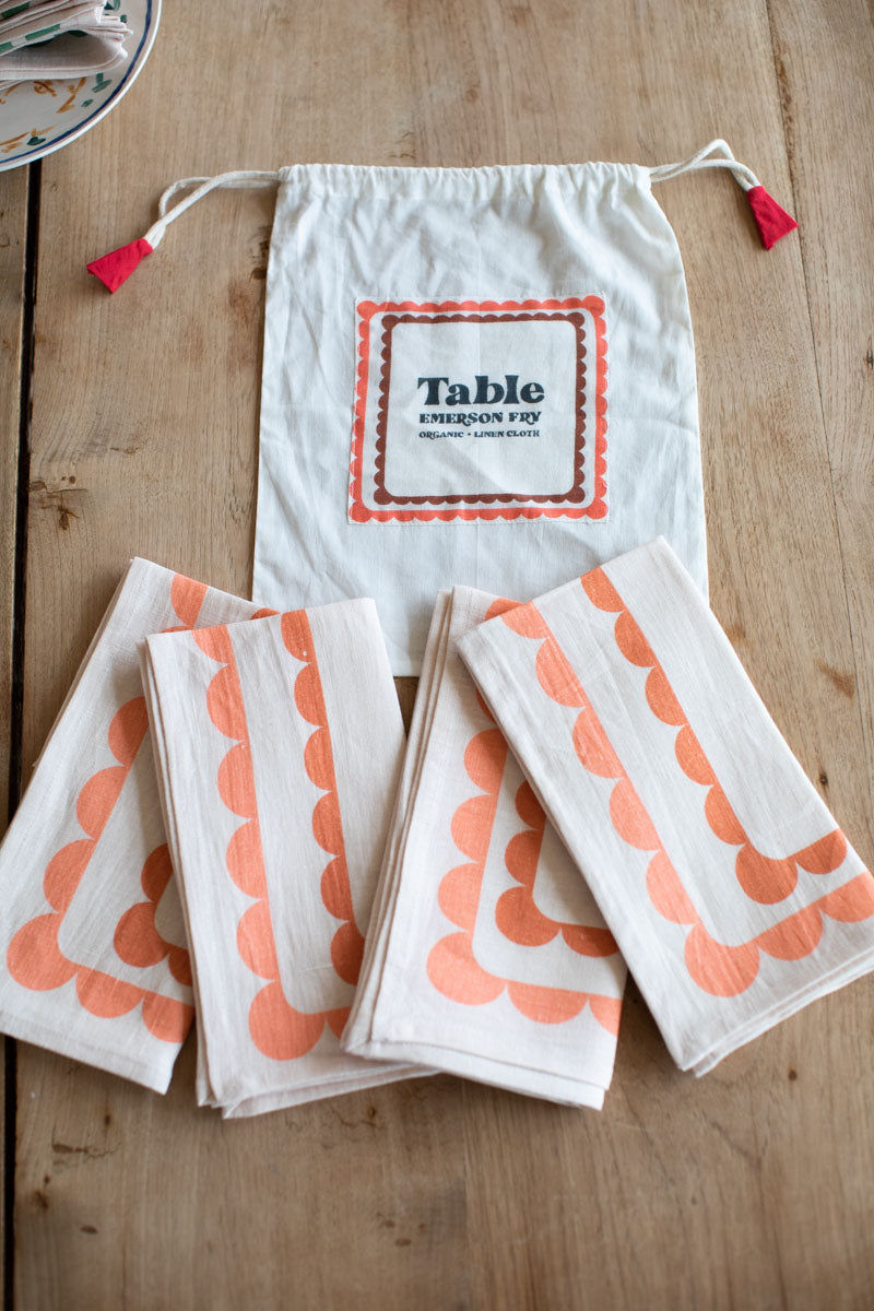 Fete Linen Napkin - Terra + Peach