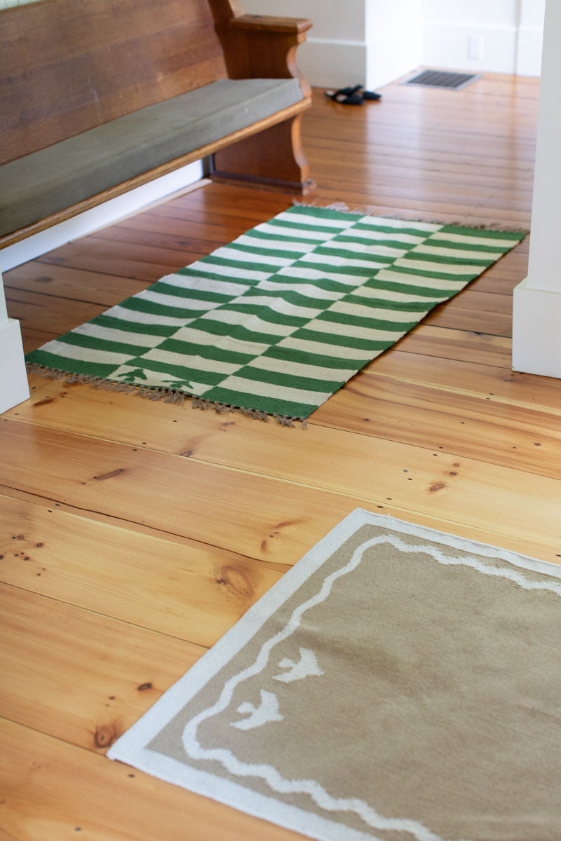 Wave Frame Rug - Camel Jute + Wool