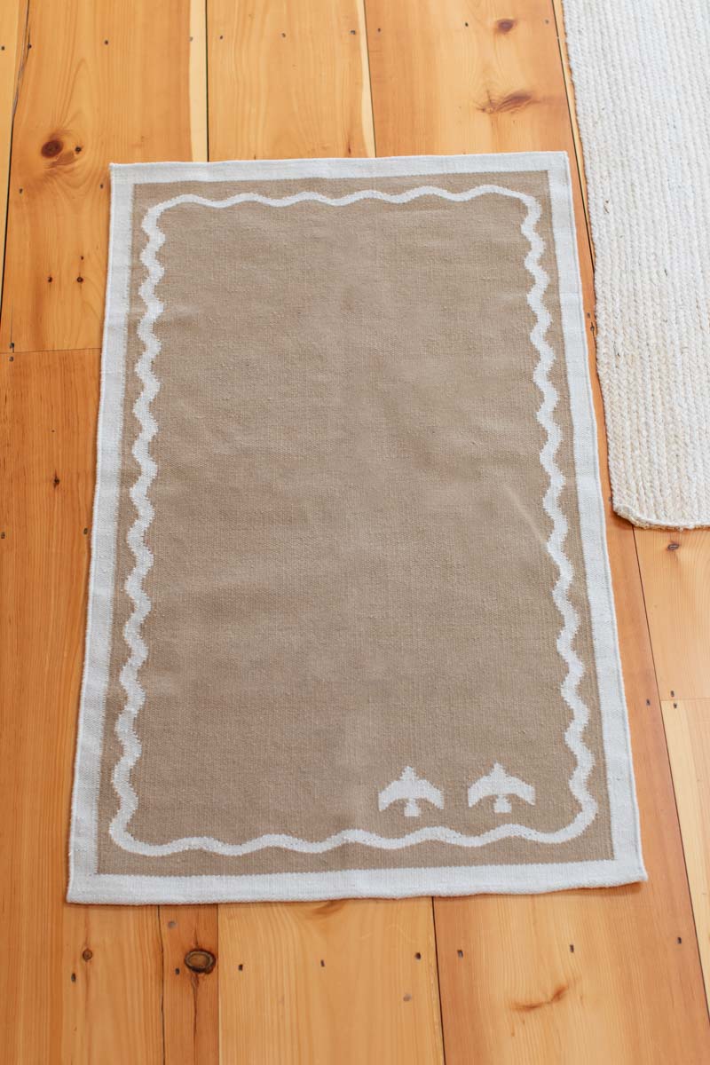 Wave Frame Rug - Camel Jute + Wool