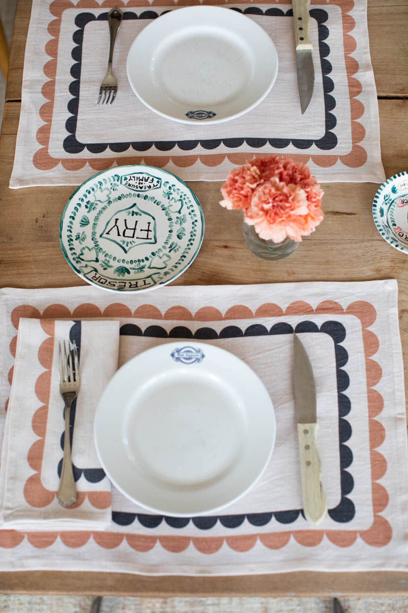 Fete Linen Placemat - Coffee + Cream