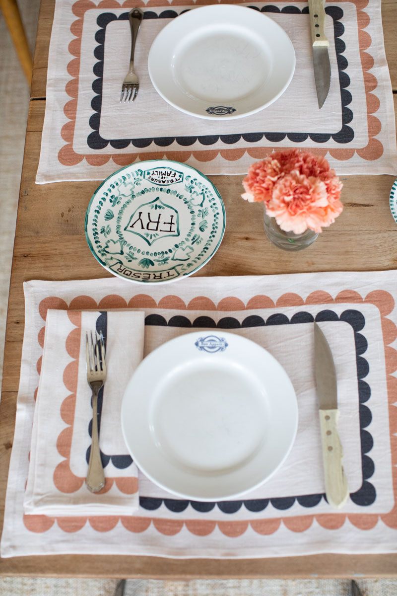 Fete Linen Placemat - Coffee + Cream