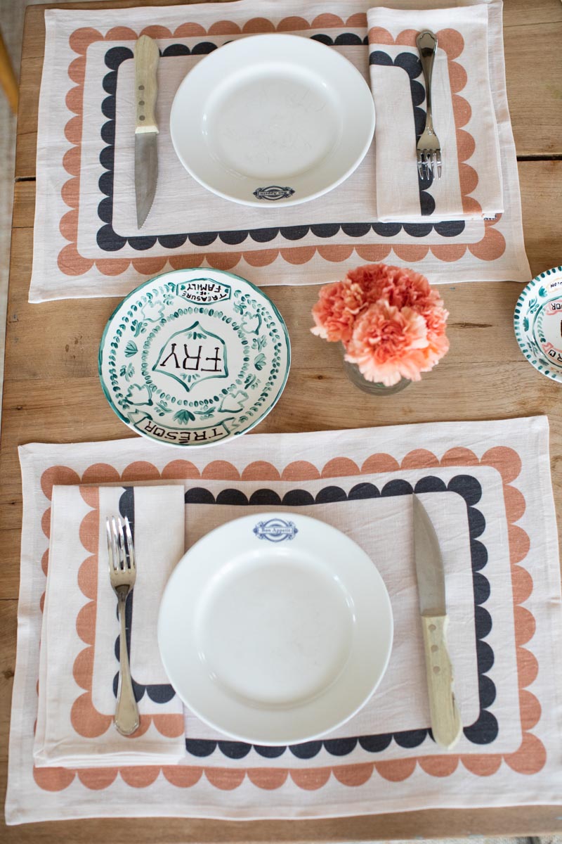 Fete Linen Placemat - Coffee + Cream