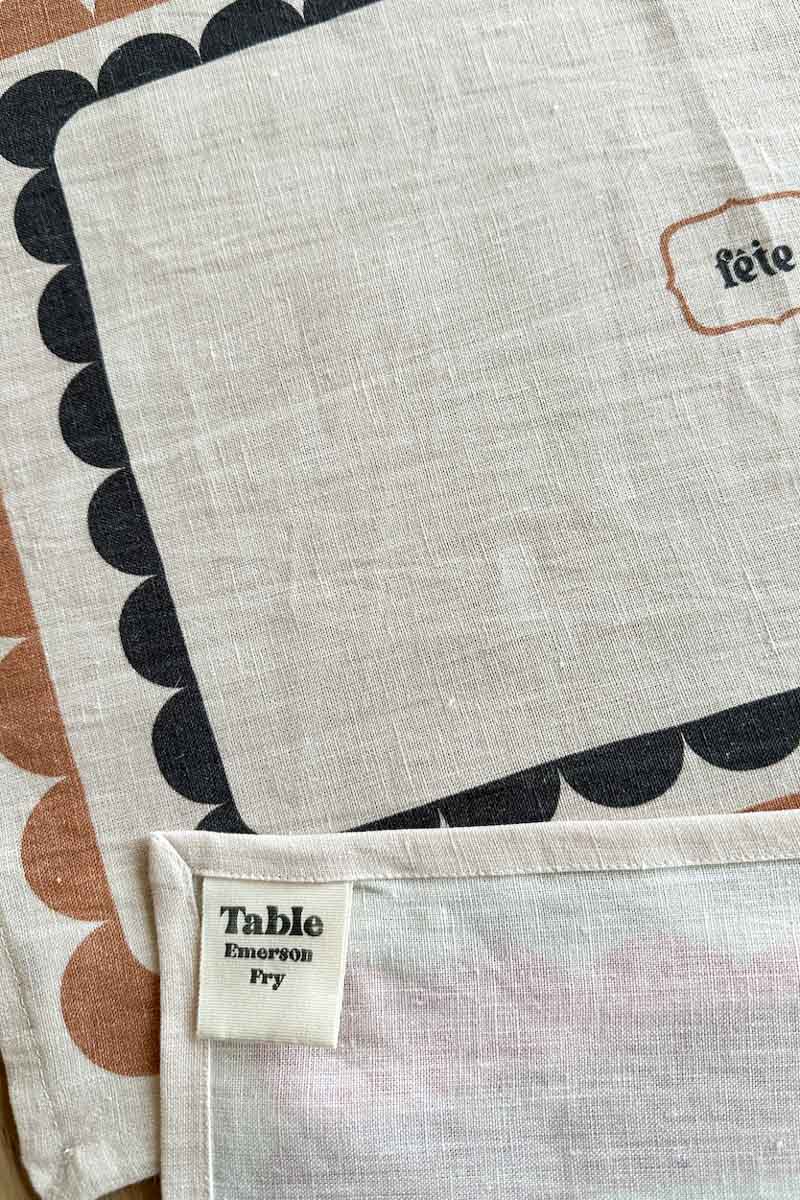 Fete Linen Placemat - Coffee + Cream