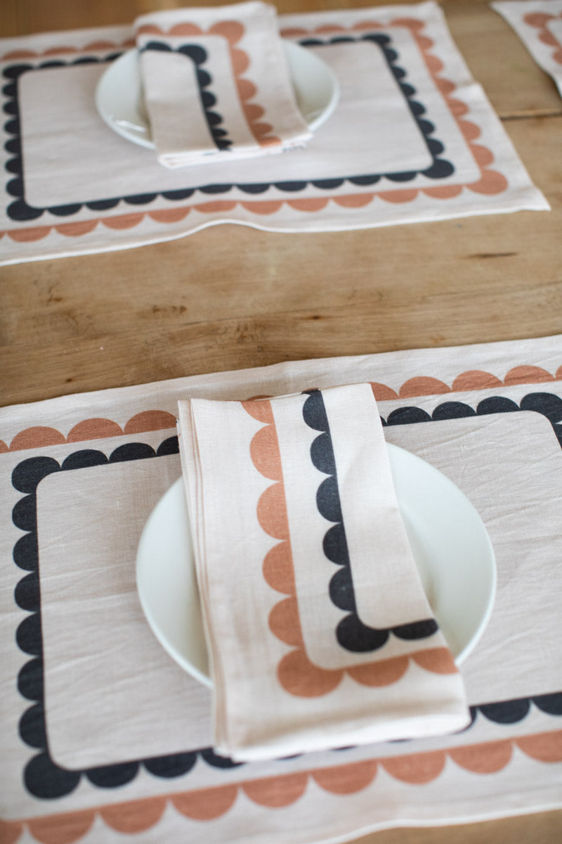 Fete Linen Placemat - Coffee + Cream