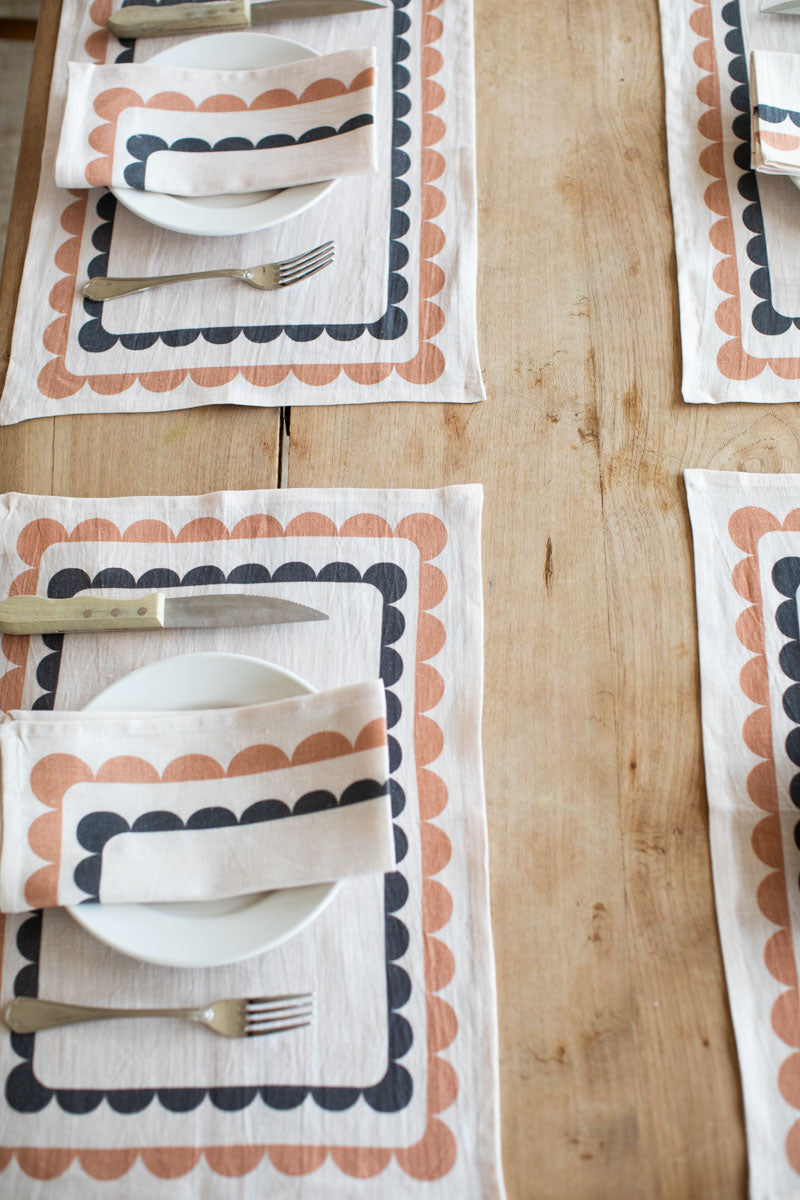 Fete Linen Placemat - Coffee + Cream