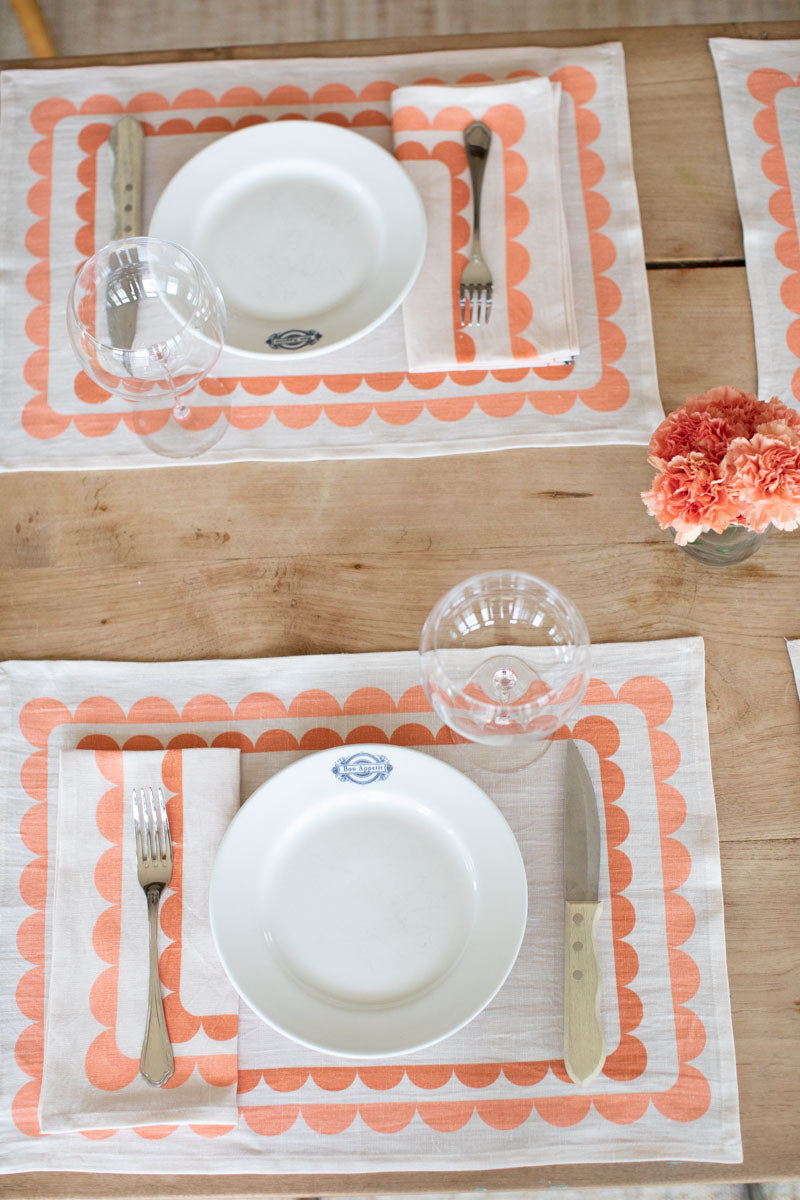 Fete Linen Napkin - Terra + Peach