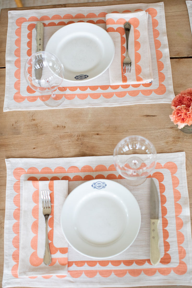 Fete Linen Placemat - Terra + Peach