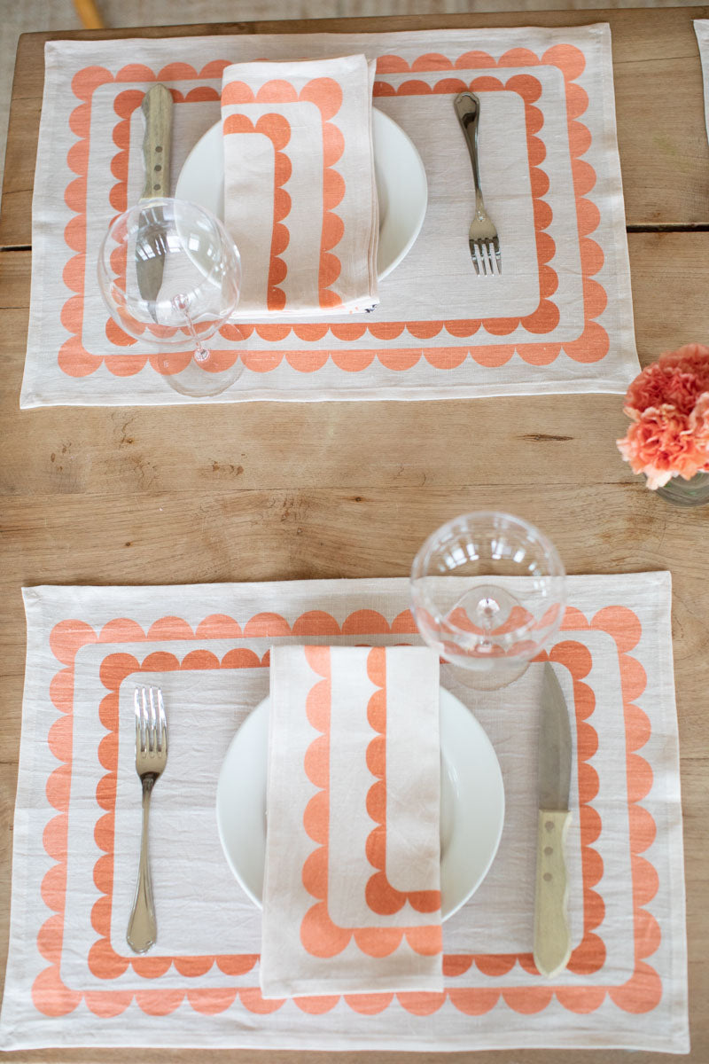 Fete Linen Napkin - Terra + Peach