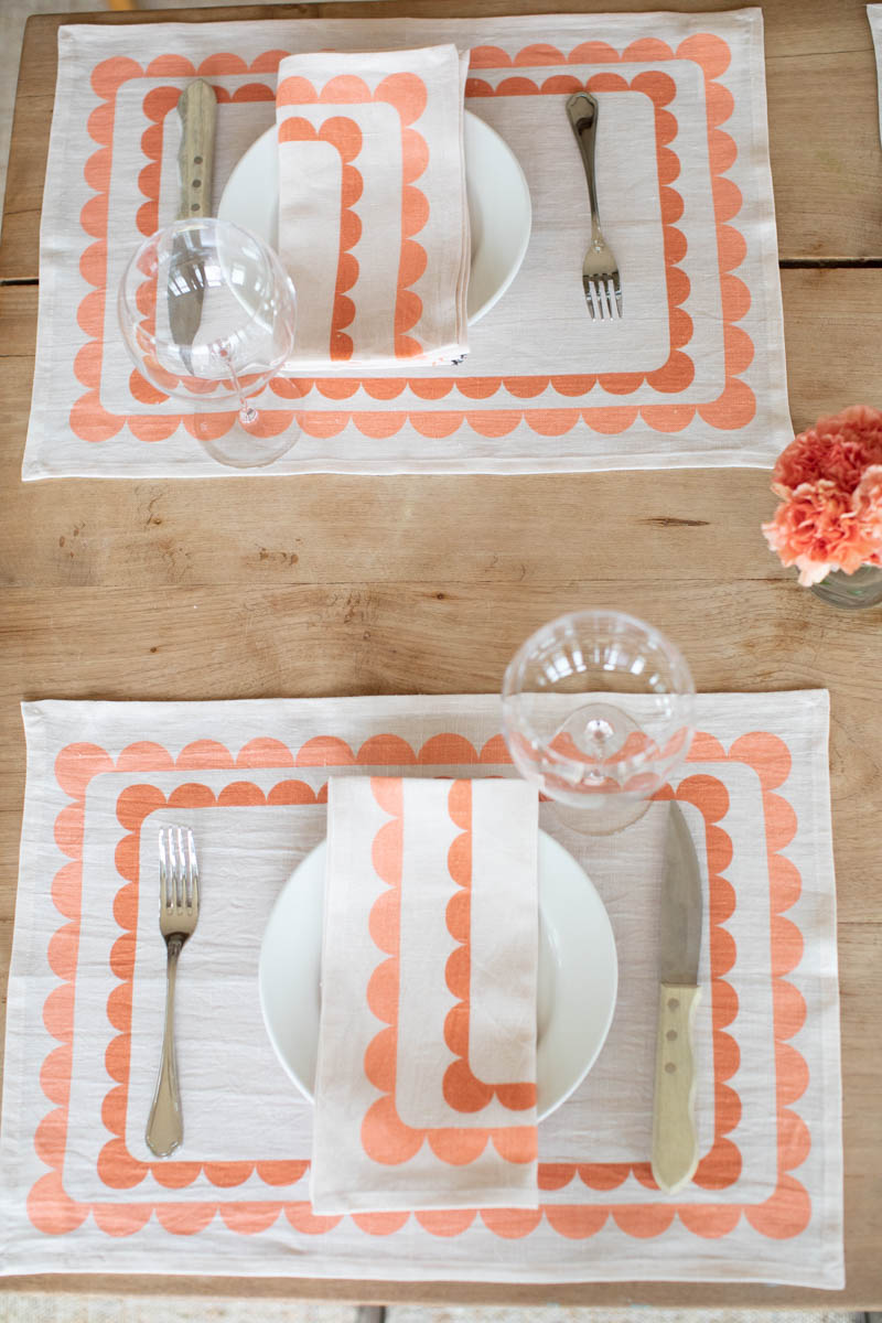 Fete Linen Napkin - Terra + Peach