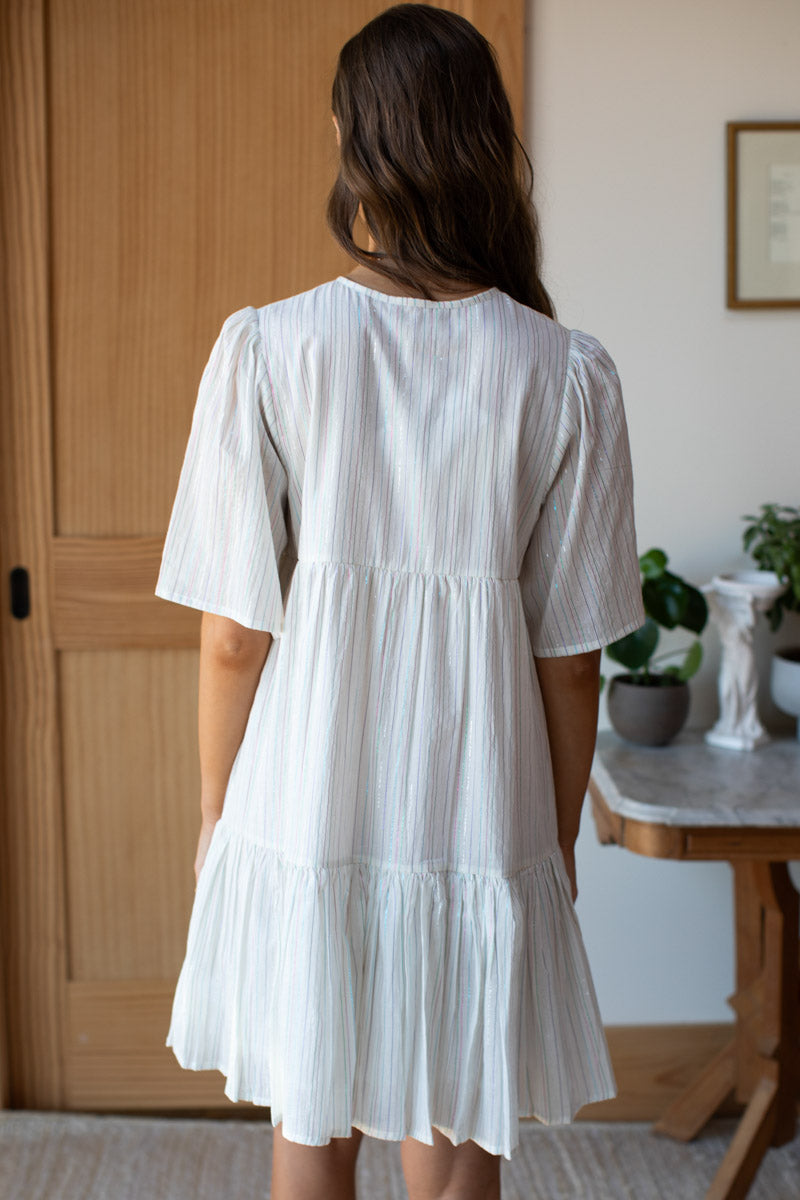 Isla Dress - Rainbow Ivory Lurex