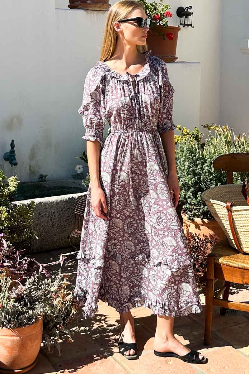 Lawn Dress - Cassis Orchid Organic