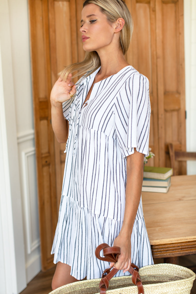 Isla Dress 2 - Textured Stripes
