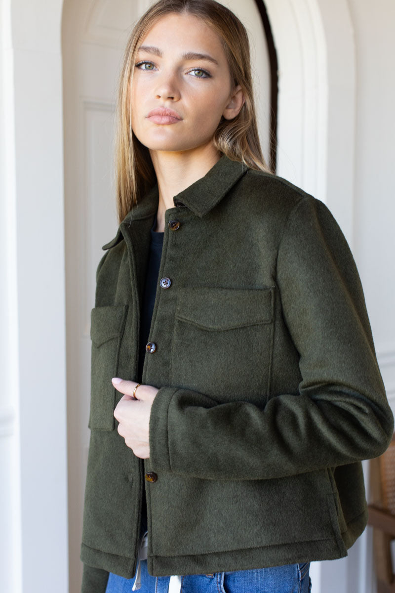 Atelier Pocket Jacket - Army Green Wool